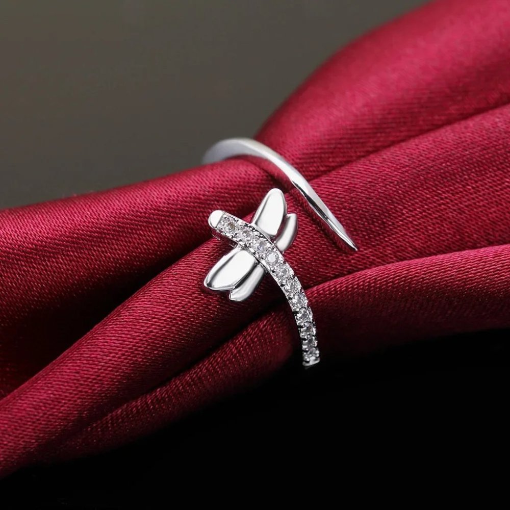 925 Sterling Silver Fly Rings for Women Adjustable Open Ring